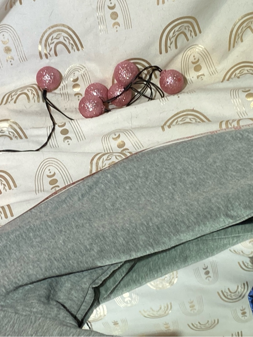 Women’s Gray Pullover Hoodie with Pink & White Chevron Accent - Picture 9 of 12
